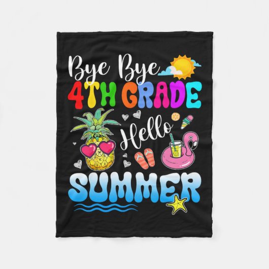 Couverture Polaire Bye Bye 4e année Bonjour Enseignant de diplôme d'é (Devant)