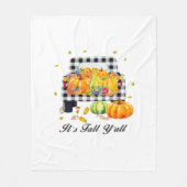 Couverture Polaire C’est automne Y’all Automne Citrouille Plaid (Devant)