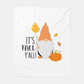 Couverture Polaire C’est l’automne Y’all Gnome mignon Automne Illustr (Devant)