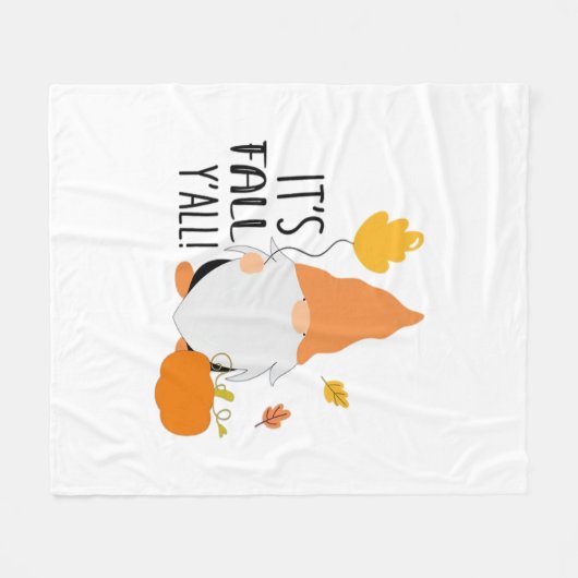 Couverture Polaire C’est l’automne Y’all Gnome mignon Automne Illustr (Devant (Horizontal))