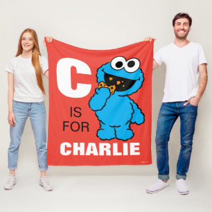 Couverture Polaire C est pour Cookie Monster Ajouter Votre Nom