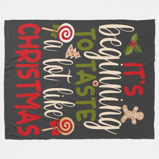 Couverture Polaire Ça commence à goûter beaucoup comme Noël (Devant (Horizontal))