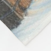 Couverture Polaire Cabane enneigée de Noël/hiver rustique (Coin)