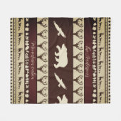 Couverture Polaire Cabane personnalisée en bois d'automne (Devant (Horizontal))