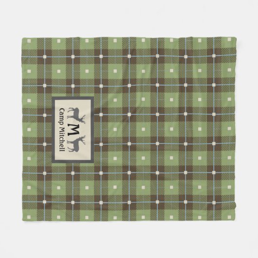 Couverture Polaire Cabine de cerfs verts (Devant (Horizontal))