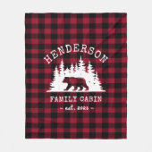 Couverture Polaire Cabine Famille Ours Pine Rouge Plaid (Devant)