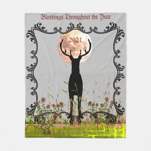 Couverture Polaire Cabine saison cerf personnalisable 2022 Throw (Devant)