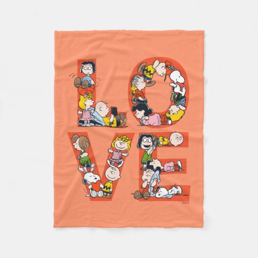 Couverture Polaire cacahuètes - AMOUR (Devant)