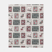 Couverture Polaire cacahuètes | Ancien Motif de traîneau (Devant)