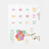 Couverture Polaire cacahuètes | Bébé mensuel de jalon (Devant)