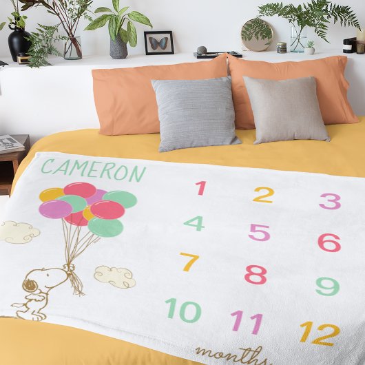 Couverture Polaire cacahuètes | Bébé mensuel de jalon