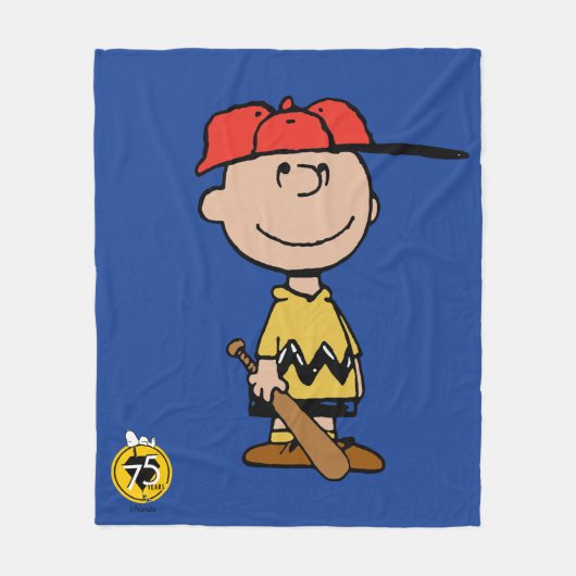 Couverture Polaire cacahuètes | Charlie Brown Baseball Smile (Devant)