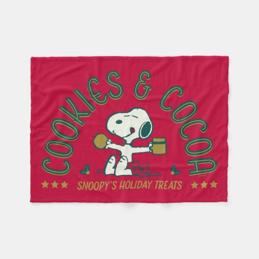 Couverture Polaire cacahuètes | Cookies et cacao Snoopy (Devant (Horizontal))