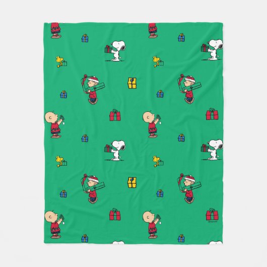 Couverture Polaire cacahuètes | Motif cadeau de Noël (Devant)