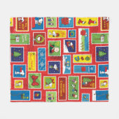 Couverture Polaire cacahuètes | Motif des timbres de Noël (Devant (Horizontal))