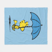 Couverture Polaire cacahuètes | Parapluie bleu Woodstock (Devant (Horizontal))