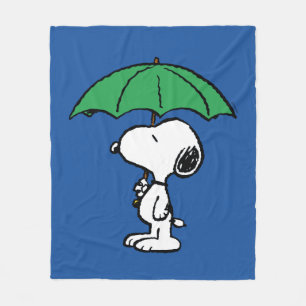Couverture Polaire cacahuètes Parapluie vert Snoopy