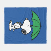 Couverture Polaire cacahuètes | Parapluie vert Snoopy (Devant (Horizontal))