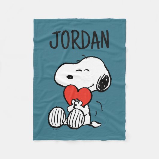 Couverture Polaire cacahuètes | Saint Valentin | Snoopy Heart (Devant)
