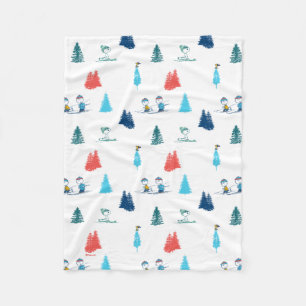 Couverture Polaire cacahuètes Ski d'hiver Motif des pistes