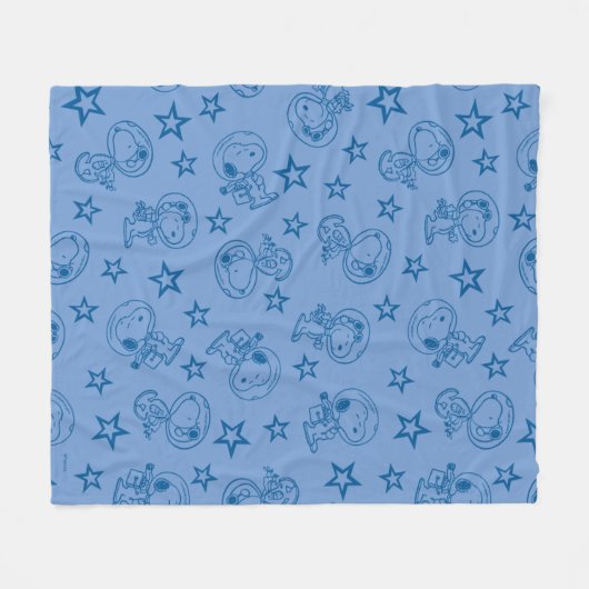 Couverture Polaire cacahuètes | Snoopy Blue Space Astronaut Motif (Devant (Horizontal))