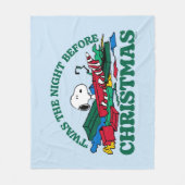 Couverture Polaire cacahuètes | Snoopy 'C'était la nuit avant Noël (Devant)