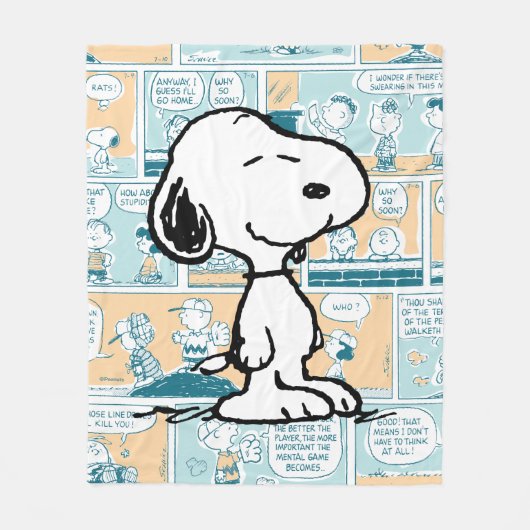 Couverture Polaire cacahuètes | Snoopy Comic Motif (Devant)