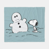 Couverture Polaire cacahuètes | Snoopy Construit Un Snowman (Devant (Horizontal))