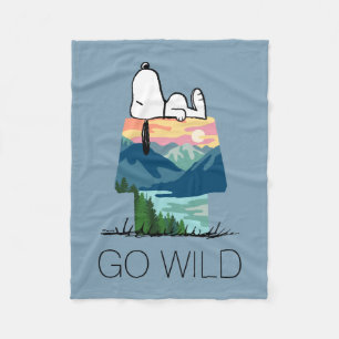 Couverture Polaire cacahuètes   Snoopy Dog House Sunrise