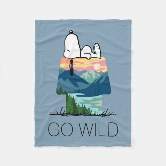 Couverture Polaire cacahuètes | Snoopy Dog House Sunrise (Devant)