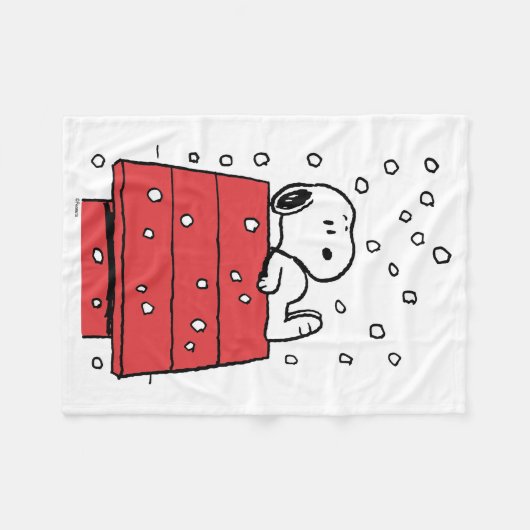 Couverture Polaire cacahuètes | Snoopy Doghouse Snowflakes (Devant (Horizontal))
