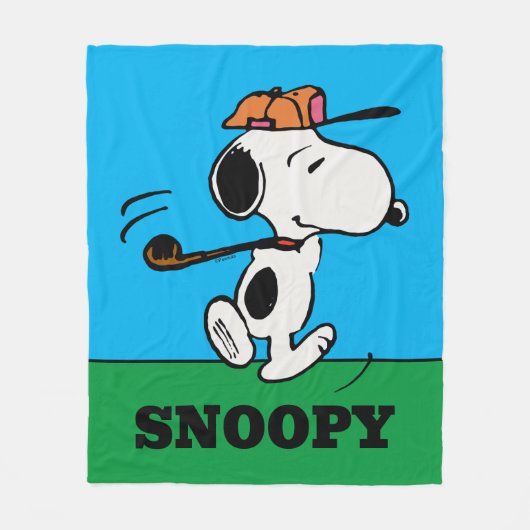 Couverture Polaire cacahuètes | Snoopy Golf Swing (Devant)