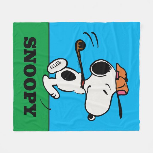 Couverture Polaire cacahuètes | Snoopy Golf Swing (Devant (Horizontal))