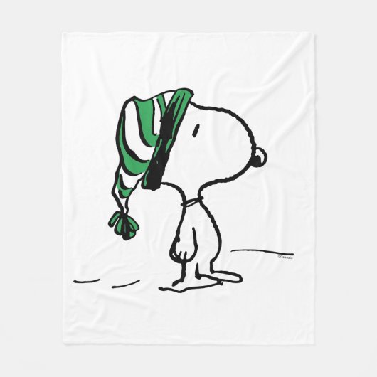 Couverture Polaire cacahuètes | Snoopy Green Casquette de neige (Devant)