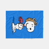 Couverture Polaire cacahuètes | Snoopy L'As Volant (Devant (Horizontal))