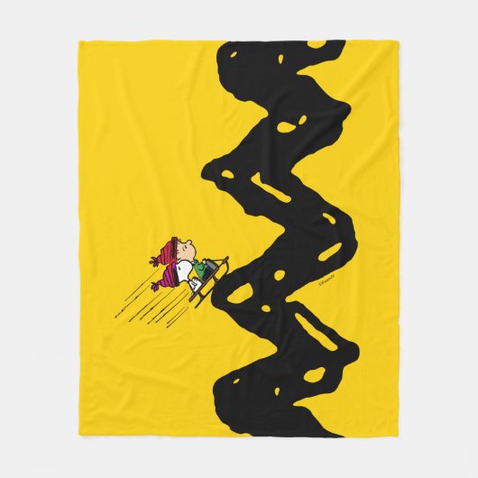 Couverture Polaire cacahuètes | Snoopy & Linus Sled Ride (Devant)