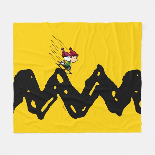 Couverture Polaire cacahuètes | Snoopy & Linus Sled Ride (Devant (Horizontal))