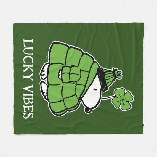 Couverture Polaire cacahuètes | Snoopy Lucky Clover (Devant (Horizontal))