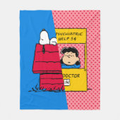 Couverture Polaire cacahuètes | Snoopy & Lucy Half & Half (Devant)