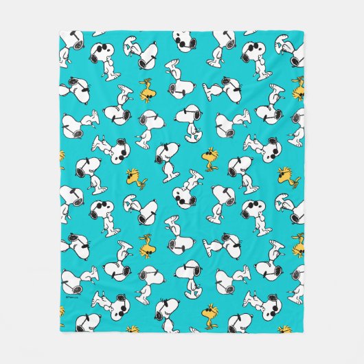 Couverture Polaire cacahuètes | Snoopy & Lunettes de soleil Motif (Devant)