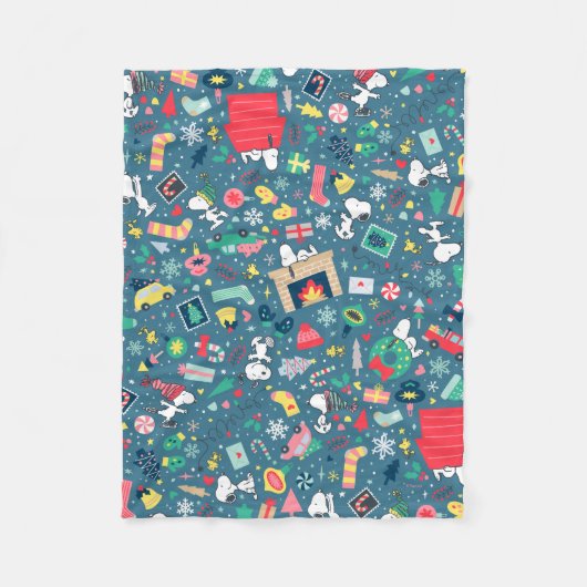 Couverture Polaire cacahuètes | Snoopy Motif de vacances (Devant)