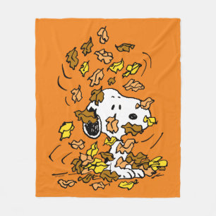 Couverture Polaire cacahuètes Snoopy Pile de Feuilles