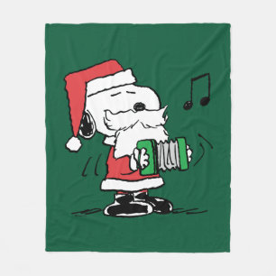 Couverture Polaire cacahuètes Snoopy Santa Claus Accordian