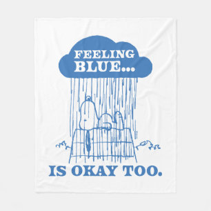 Couverture Polaire cacahuètes Snoopy Sentiment Bleu Est OK Aussi