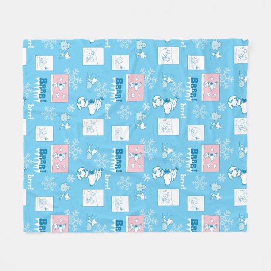 Couverture Polaire cacahuètes | Snoopy Snow Day Motif (Devant (Horizontal))