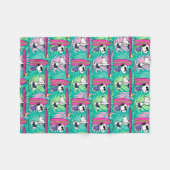 Couverture Polaire cacahuètes | Snoopy Turquoise Surf Motif (Devant (Horizontal))
