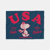 Couverture Polaire cacahuètes | Snoopy USA Land of the Free (Devant (Horizontal))