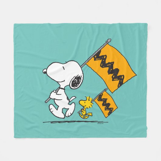 Couverture Polaire cacahuètes | Snoopy & Woodstock (Devant (Horizontal))