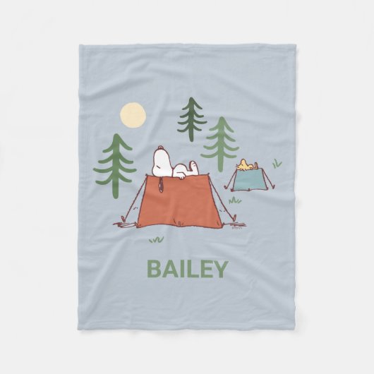 Couverture Polaire cacahuètes | Snoopy & Woodstock | Ajouter Votre No (Devant)