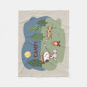 Couverture Polaire cacahuètes | Snoopy & Woodstock au feu de camp (Devant)